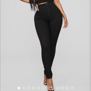 Black super high waist fashion nova jeans